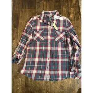 Natural Reflections plaid shirt womens size small button up long sleeve flannel
